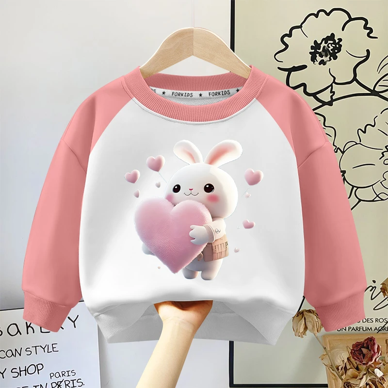 儿童春秋新款圆领撞色卫衣中大童百搭休闲长袖上衣卡通套头衫童装