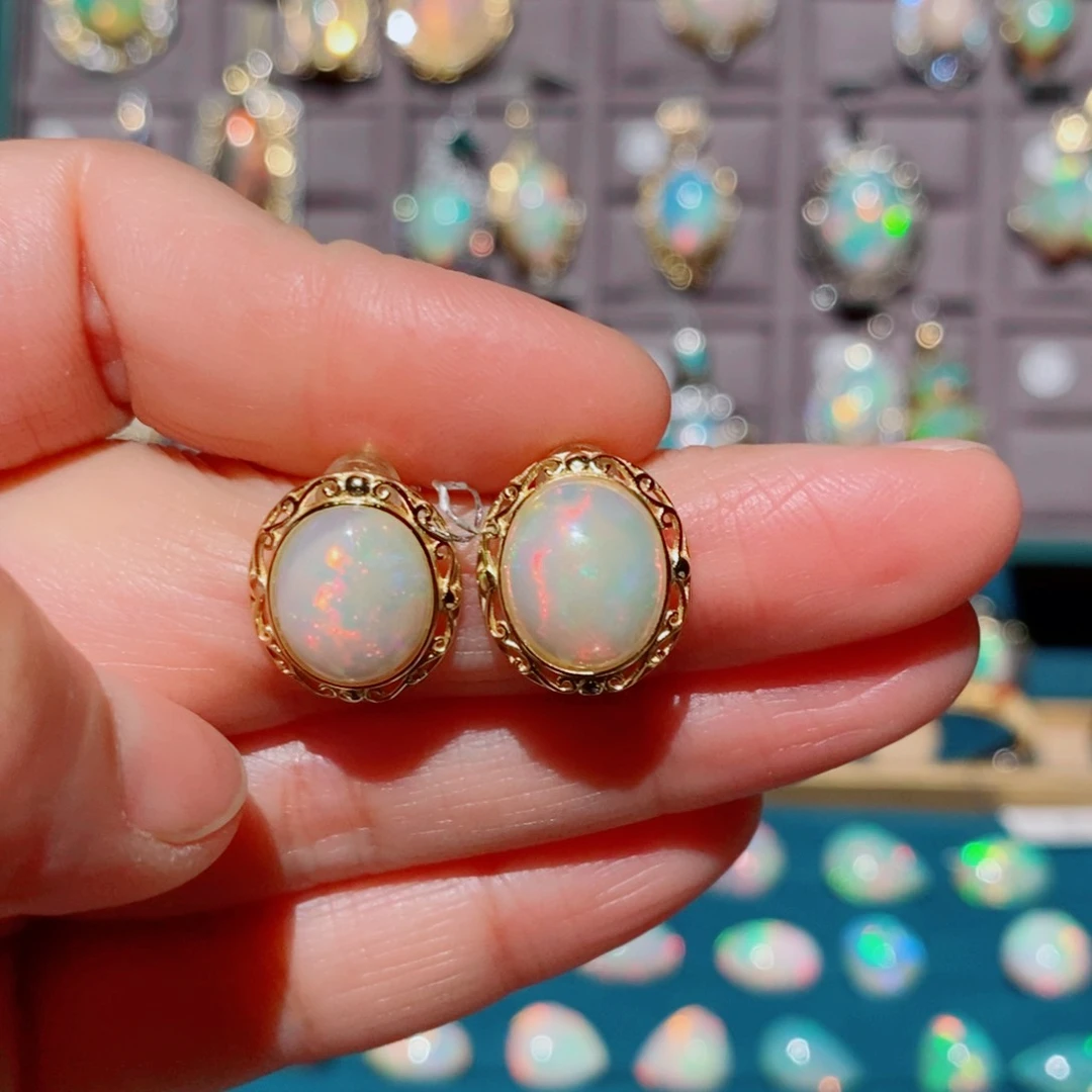 欧泊欧泊耳饰银S925镶嵌