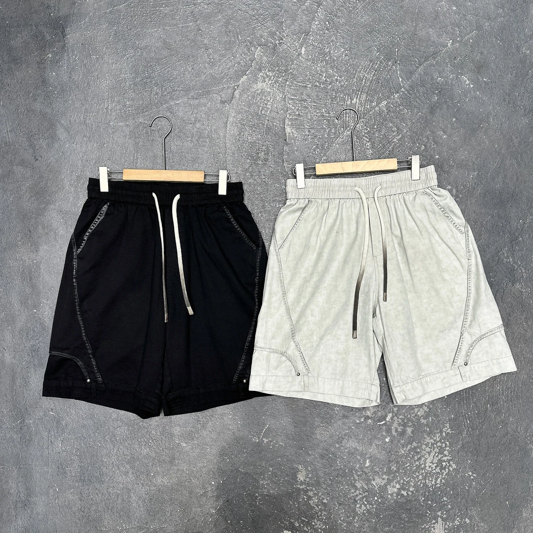 90拼接水洗纯色中裤百搭五分裤宽松夏季做旧宽松潮流时尚短裤
