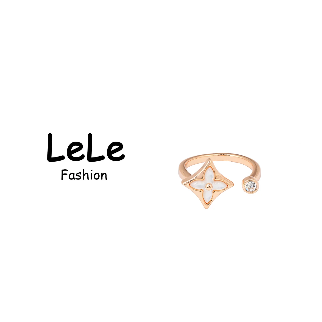 铜合金戒指 【2009】LeLe 高奢戒指 经典四叶草活口百搭气质优雅
