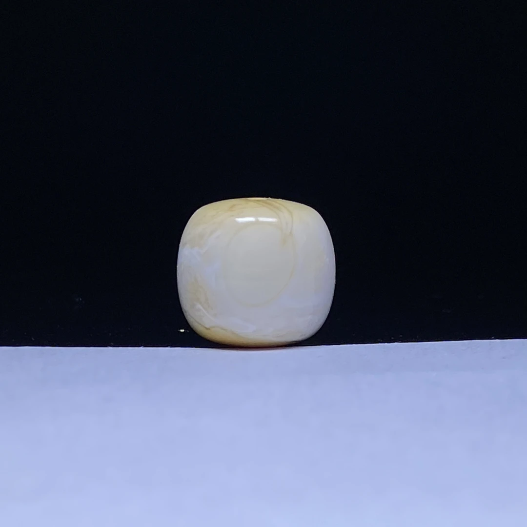 蜜蜡精品橘沁瓷白圆圆大眼特色老型珠文玩配饰13mm