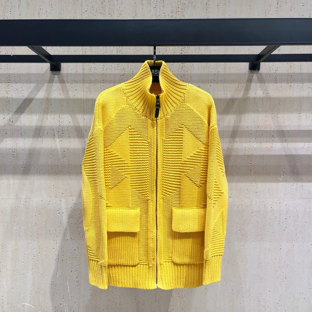 JISI H+重工纹理针织开衫厚外套-MZ24475