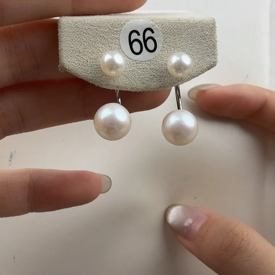 银S925镶嵌淡水珍珠耳饰