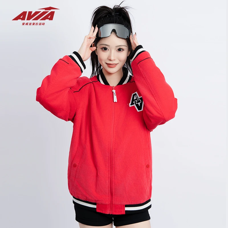AVIA爱威亚运动时尚休闲百搭复古字母情侣棉服