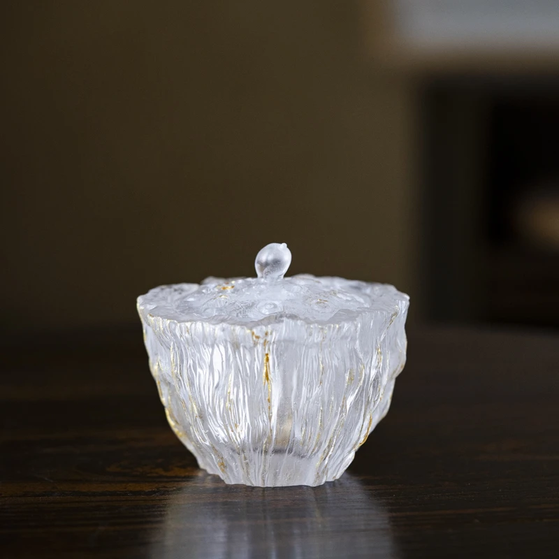 【陶珊居】春华秋实-心缘堂琉璃-冰白色金熏香炉香炉（琉璃S0130)