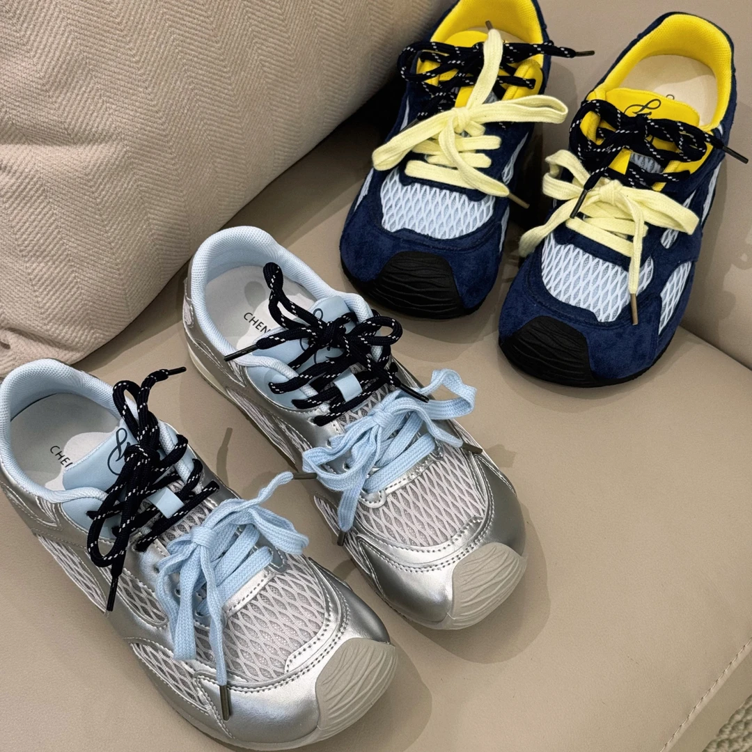 时尚休闲鞋透气系带夏季25潮鞋休闲鞋德训鞋厚底小众-2510