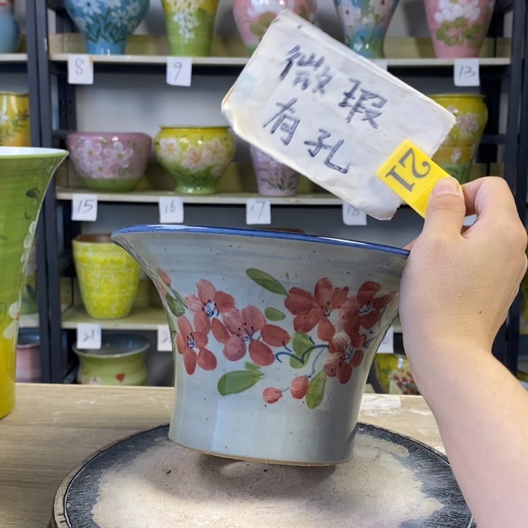 景德镇手工手绘陶瓷花盆