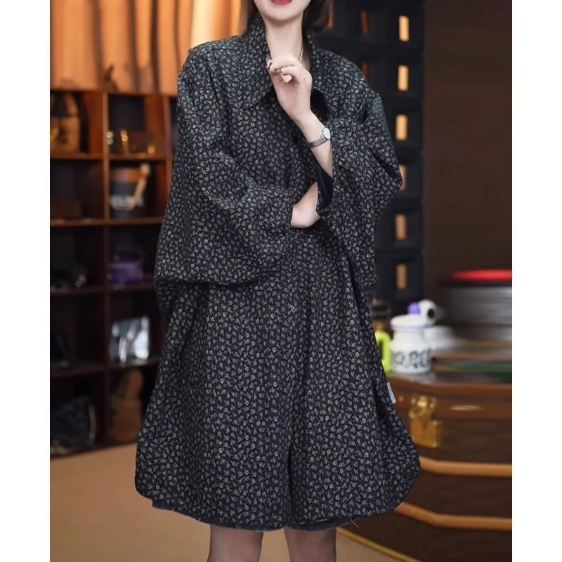 高质量欧货阔版高档提花大开衫大码遮肉遮胯宽松范外穿2025春季新