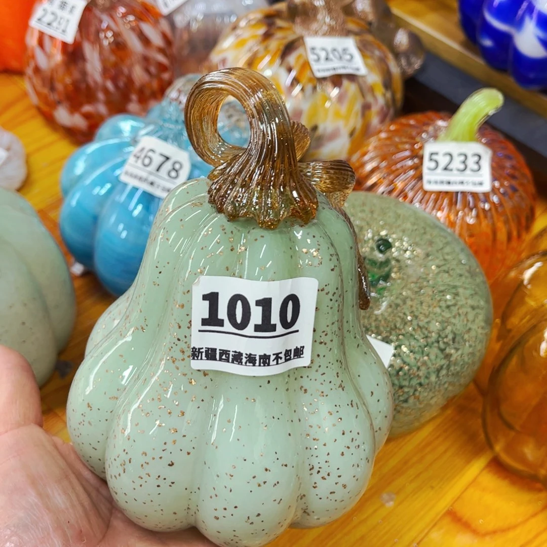 1010南瓜，高14厘米 家悦琉璃花瓶摆件