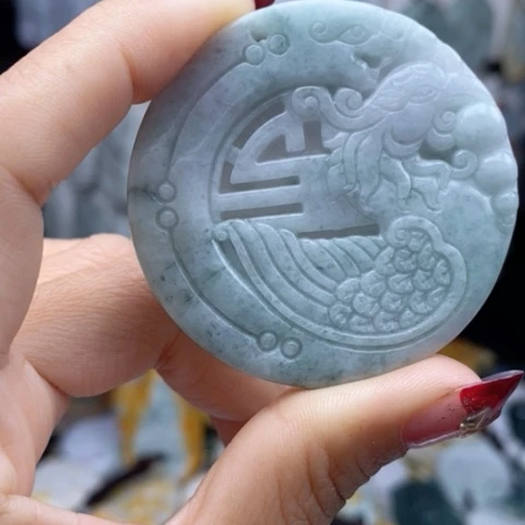 翡翠颈饰14K金镶嵌翡翠