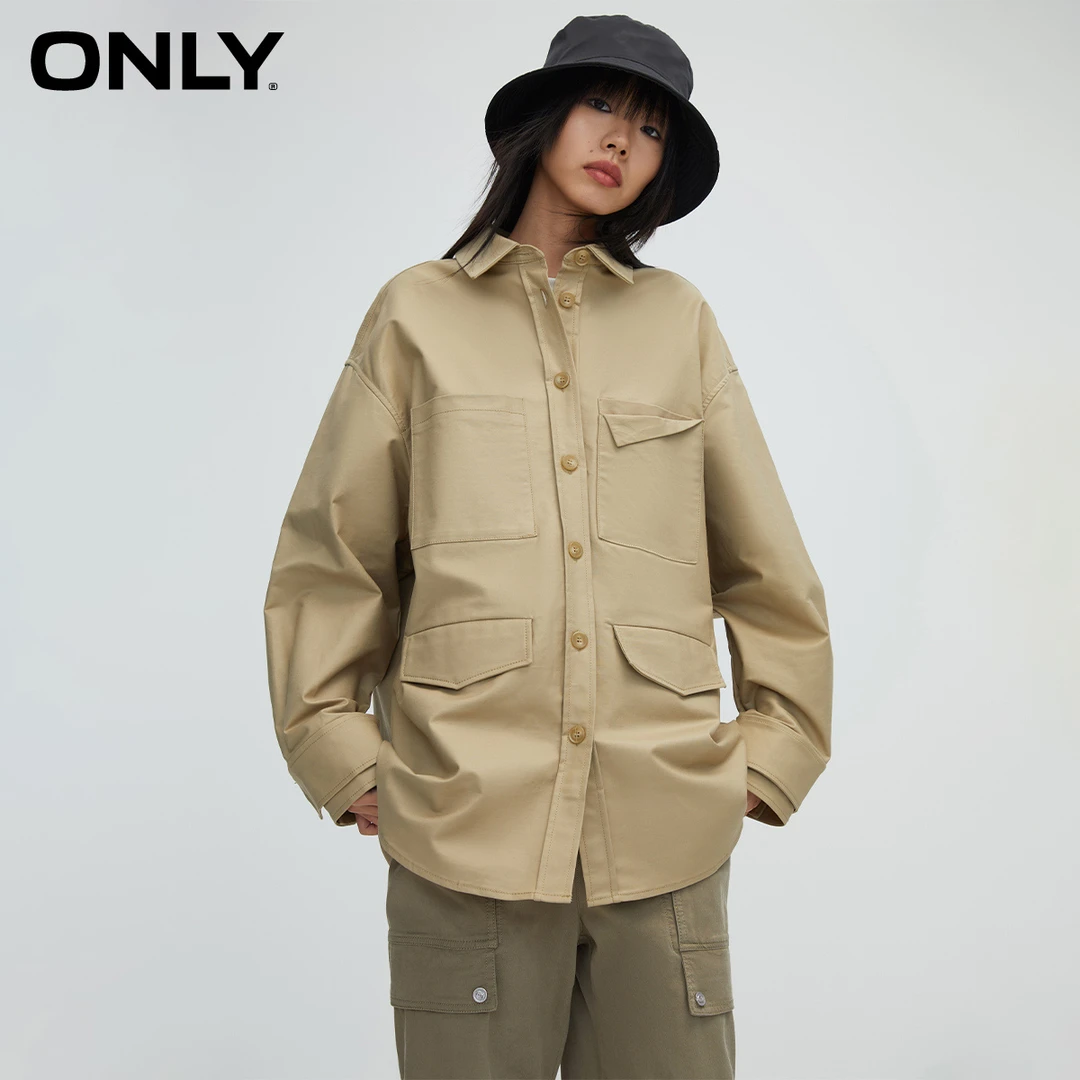 【辛小北专属】ONLY新款轻奢小众运动宽松通勤翻领外套女|123436003