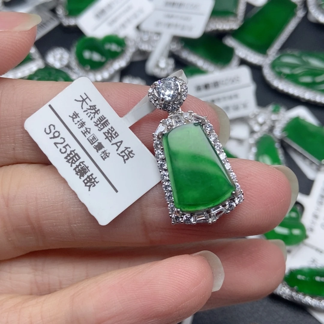 翡翠银S925镶嵌颈饰