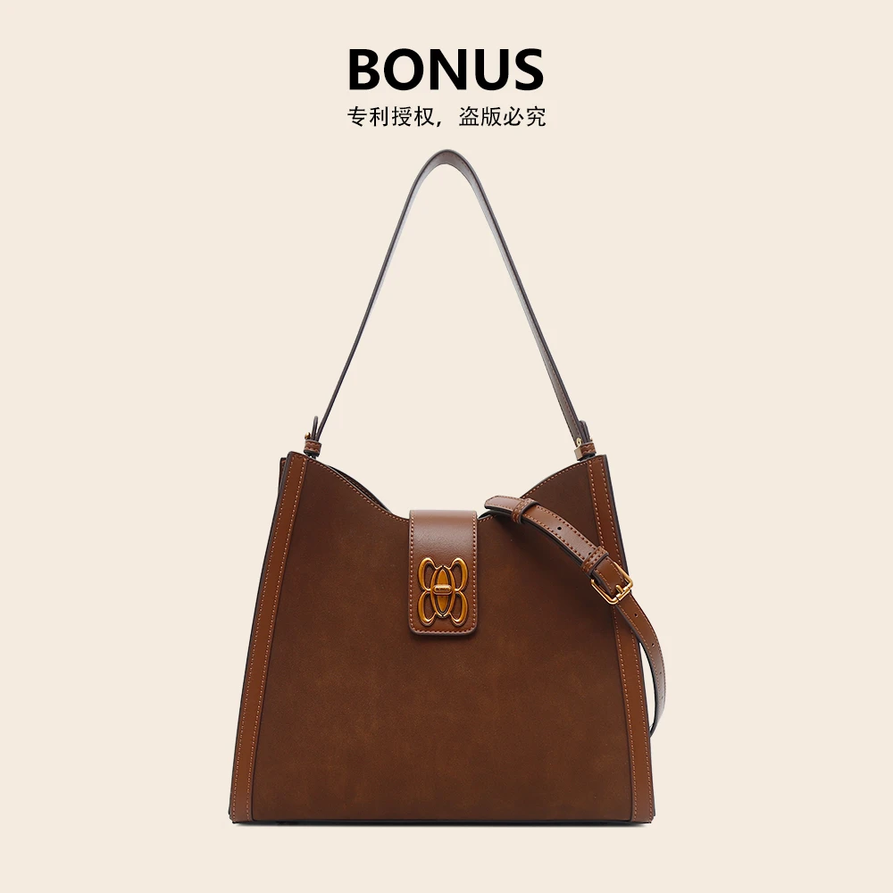 BONUS/波奴斯美拉德磨砂托特包包新款大容量托特包