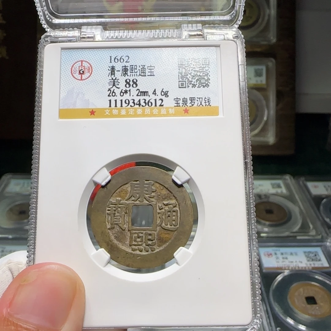 铜FY康熙宝泉罗汉钱88分3612