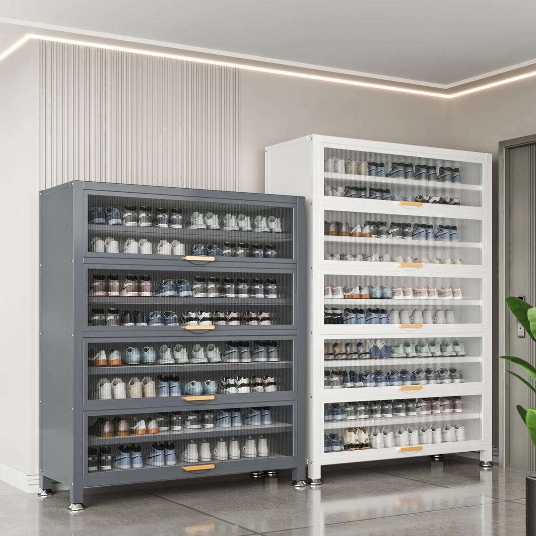 钢制入户门鞋柜家用门口室内多层防尘鞋架新款2025爆款靠墙收纳柜
