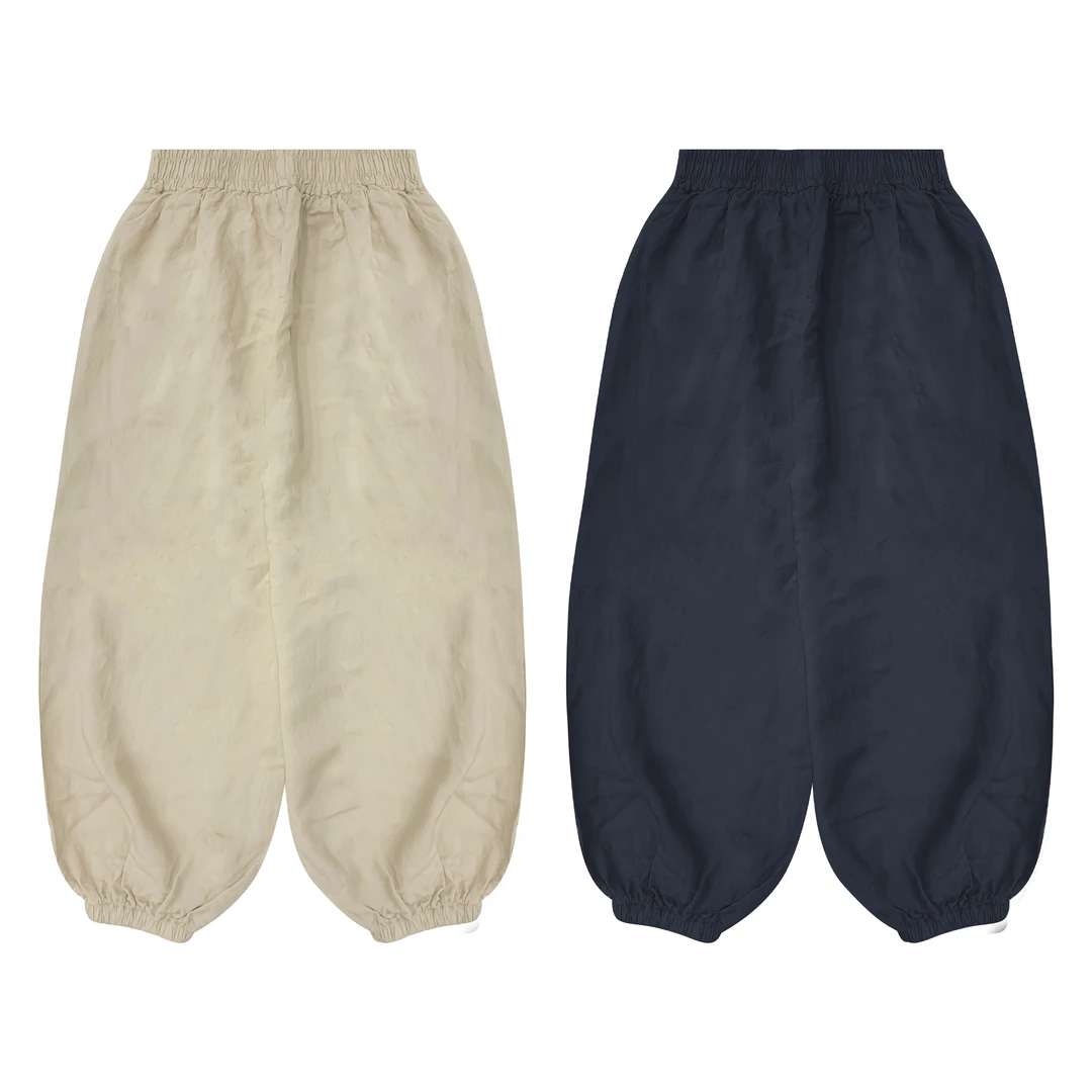 灯笼束脚裤百搭宽松时髦显瘦夏季舒适高腰休闲纯色松紧腰