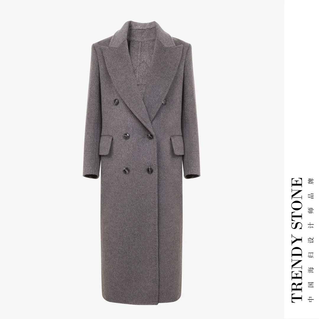 潮石新款高奢羊绒加厚时尚气质显瘦百搭长款大衣TW73102DY