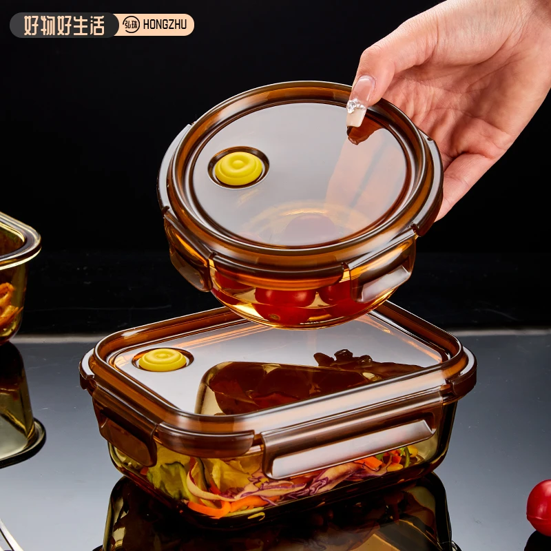 高硼硅玻璃饭盒可微波炉加热上班族带饭专用保鲜盒透明密封保鲜盒