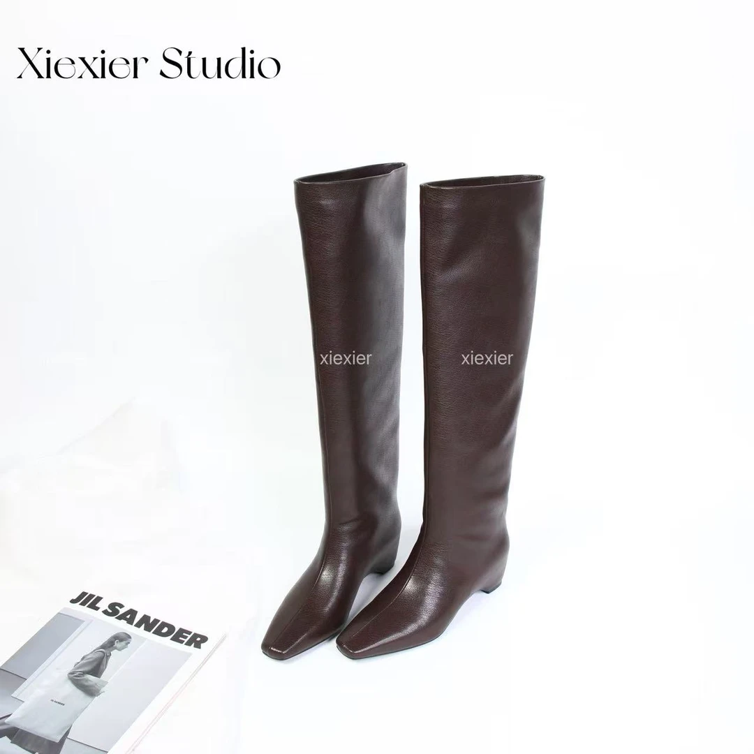 谢喜儿 | 复古西部牛仔长靴骑士靴显瘦女靴