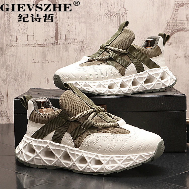 纪诗哲男士老爹鞋秋季新款时尚休闲鞋百搭男士秋季网面休闲阿甘鞋