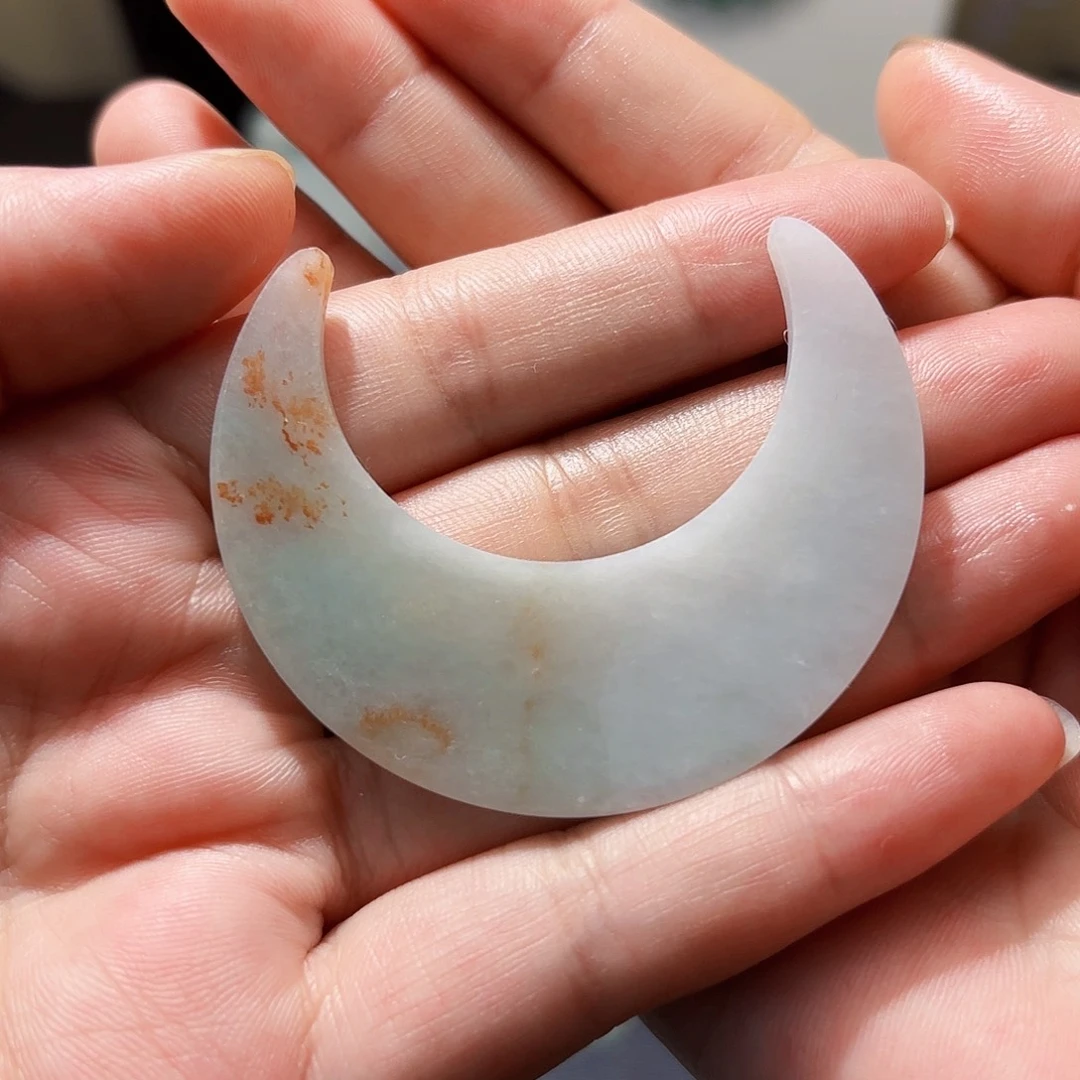 定制翡翠未镶嵌天然缅甸翡翠A货月半弯不退不换