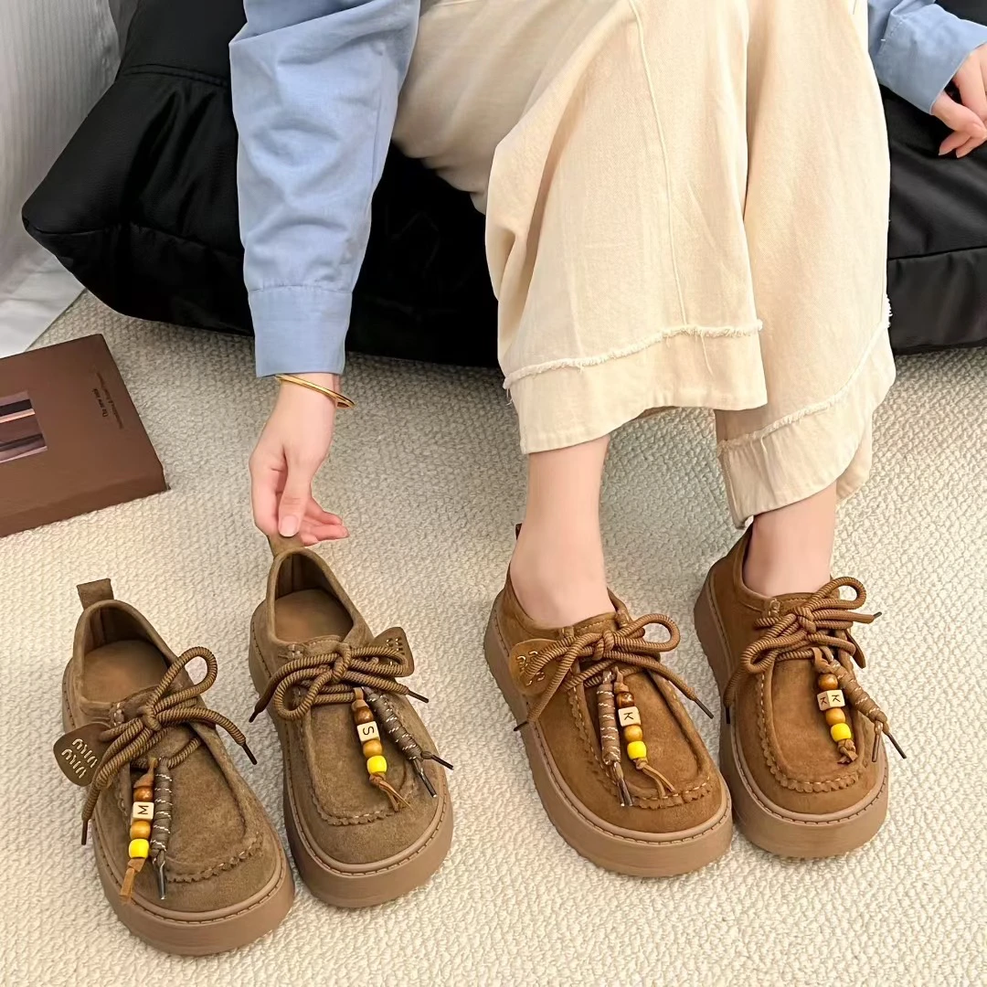 83-5单鞋串珠乐福鞋懒人鞋圆头英伦风复古秋季韩版