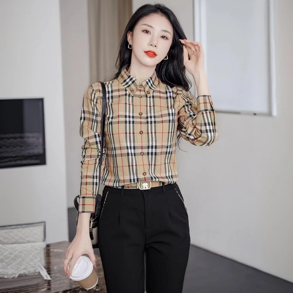 春格子衬衫外套女25新款高级轻奢时尚洋气妈妈长袖收腰修身172591