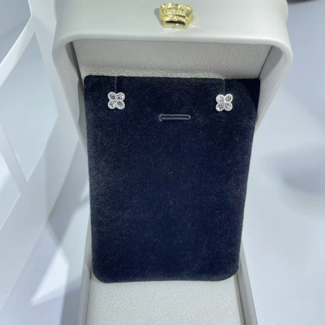 PT950铂金耳饰  轻奢四叶草直针耳钉  气质百搭 约卡6mm S 01551