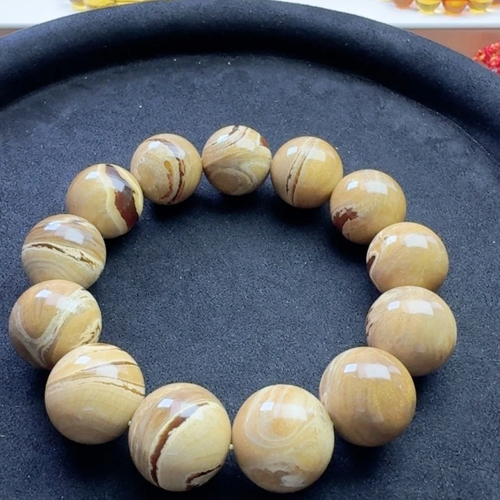 琥珀手串未镶嵌王*天然原矿缅甸琥珀手串