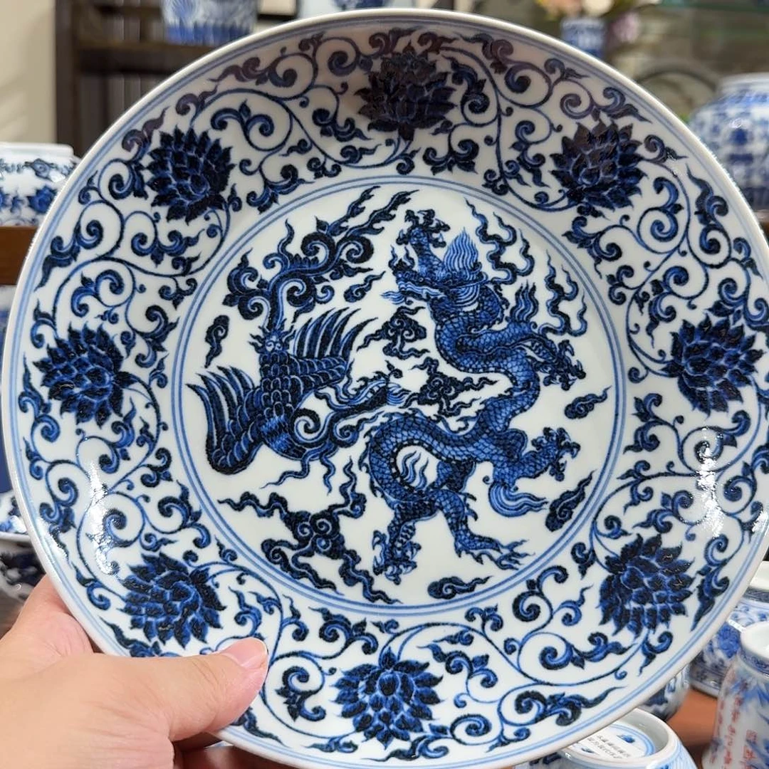 摆件宇泽堂龙凤穿花壶承