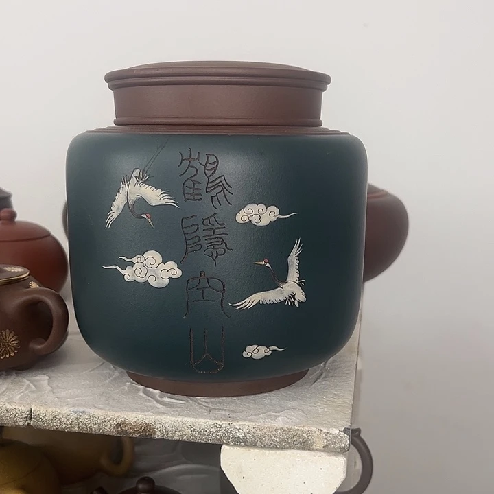 紫砂茶壶星*紫泥大茶叶罐