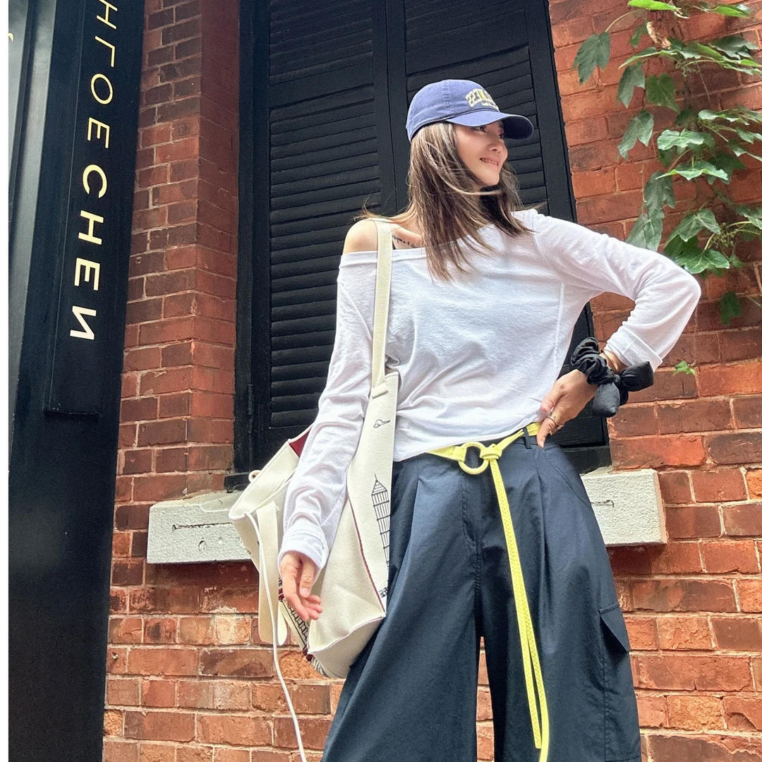 【大小姐家】欧韩货斜肩小衫537844