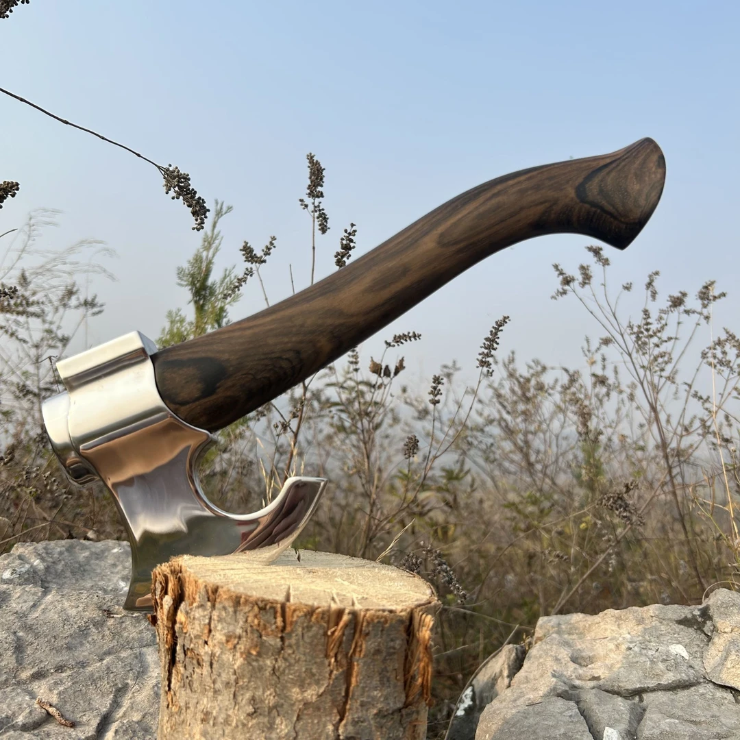 315高端进口黑柿木手柄把玩斧收藏保养礼盒装