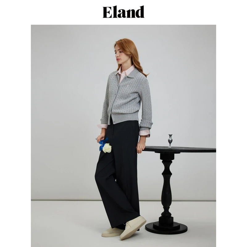 【零染】Eland衣恋气质显瘦女士直筒通勤长裤日常穿搭EETAF11T71