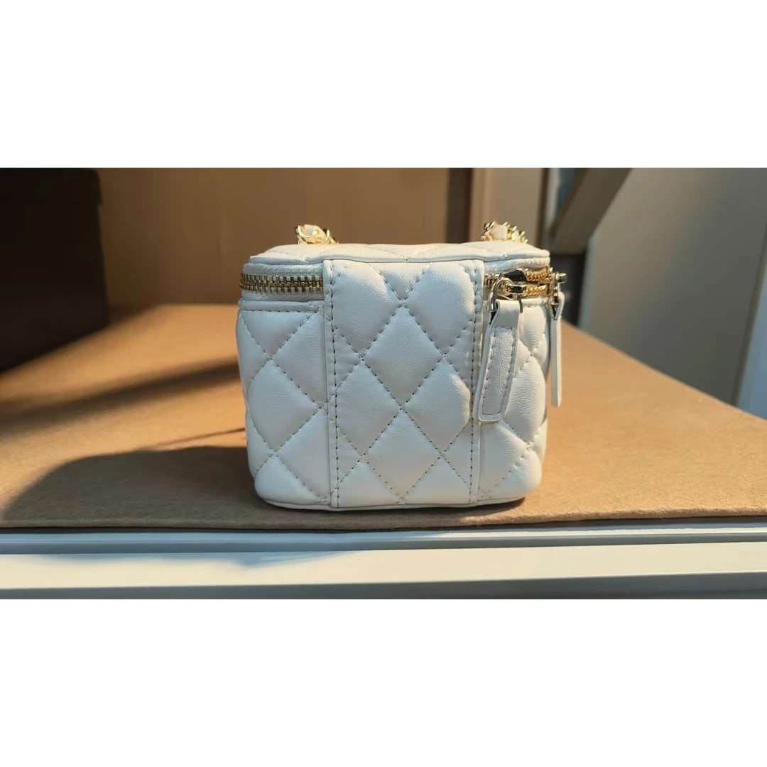 TOLEX2025新款手工时尚百搭盒子百搭真皮女包黑黄白色11cm