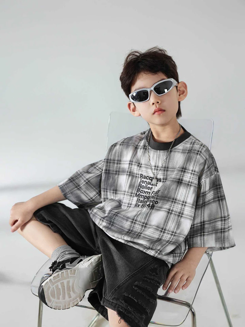 【自营｜线下款！韩系经典格子 超薄纯棉】男童夏季短袖T恤010524015