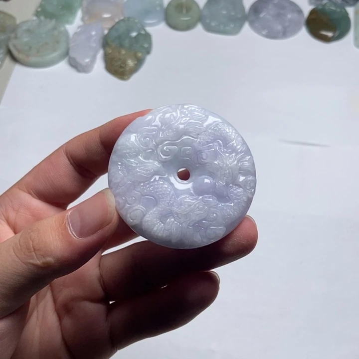 翡翠未镶嵌颈饰九龙扣14