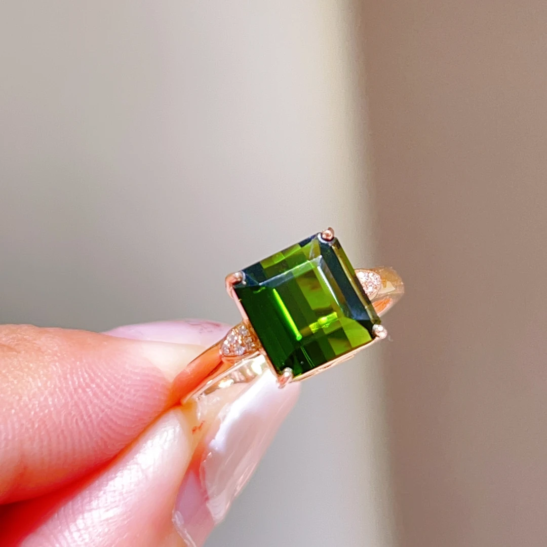 3.34ct 18k玫瑰金碧玺戒指 3180