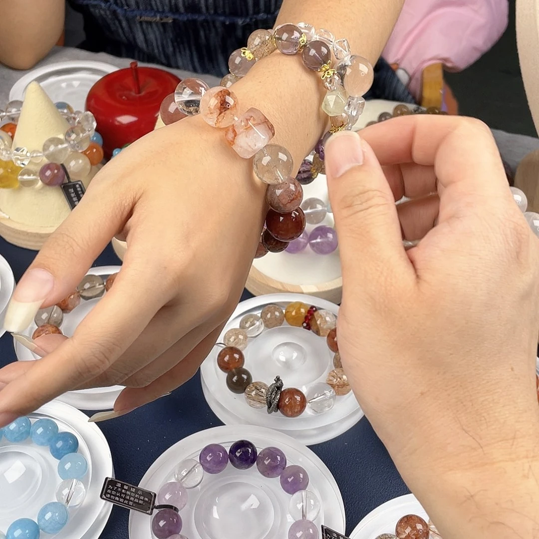 银S925镀金镶嵌手链水晶