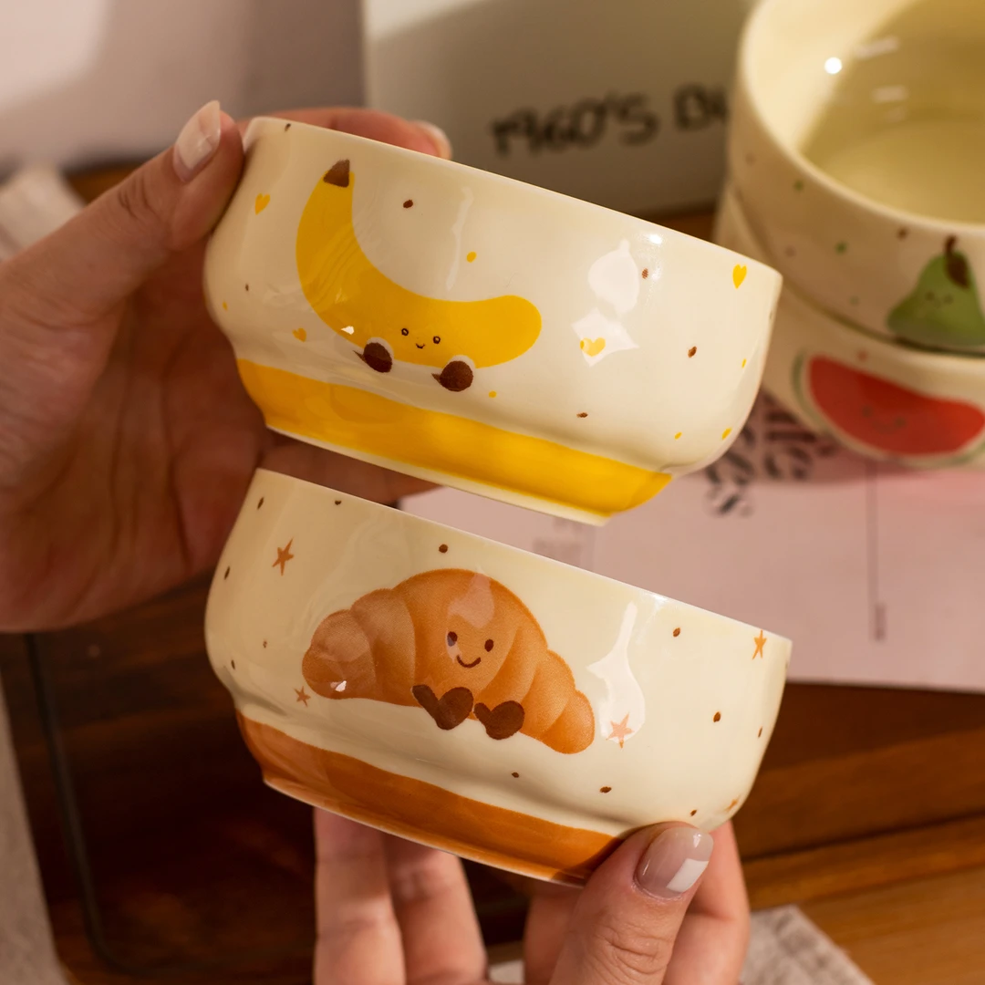 可爱精致小号卡通陶瓷饭碗个人专用米饭碗家用高颜值小碗家用饭碗