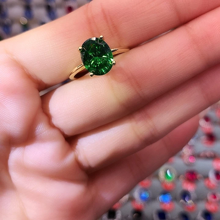 透辉石戒指银S925镶嵌