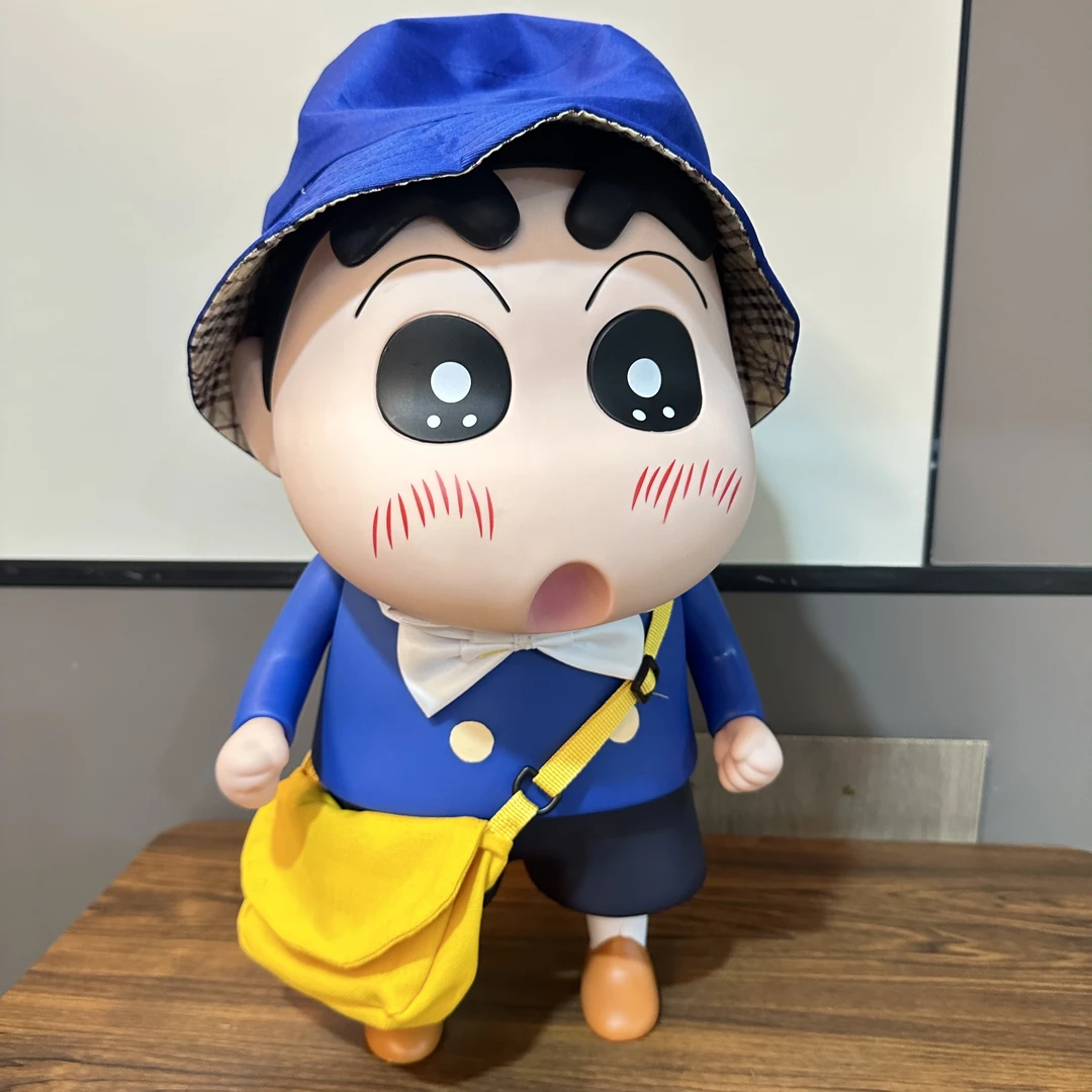 【新款】40cm蓝色校服小新搪胶材质手办摆件玄关装饰柜可爱生日礼物
