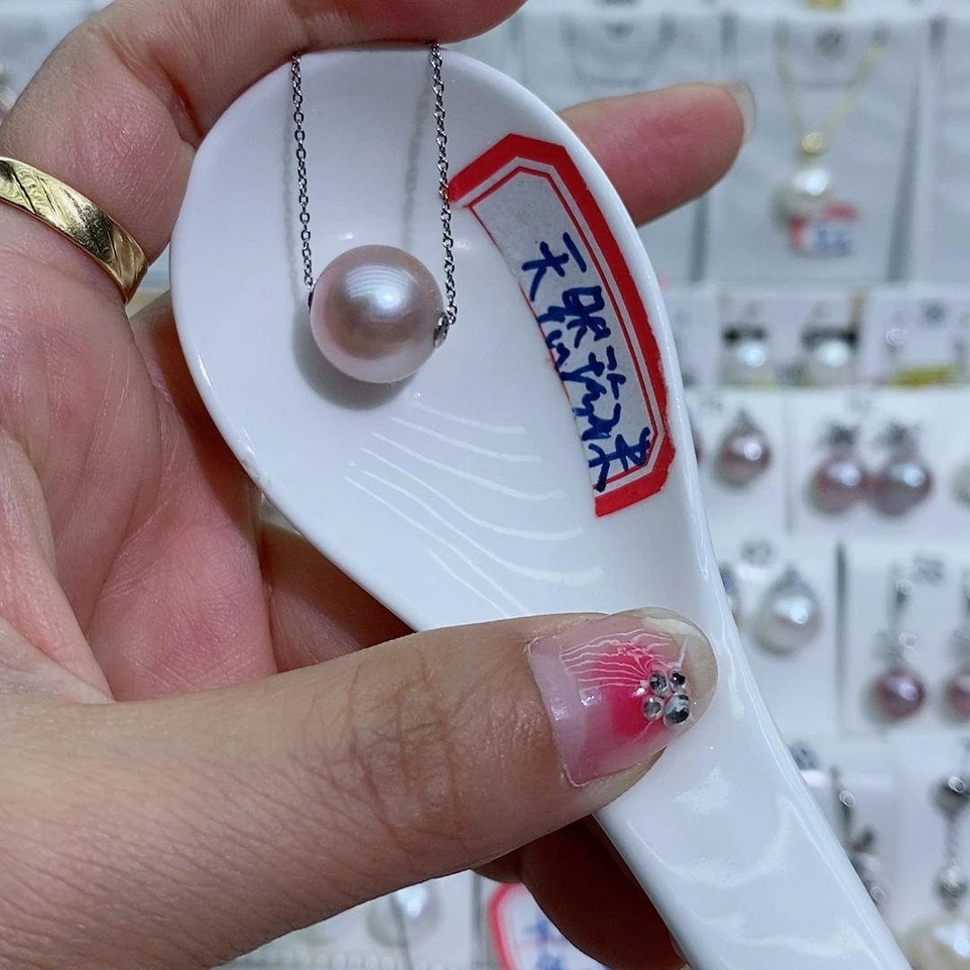 淡水珍珠银S925镶嵌吊坠(赠链)