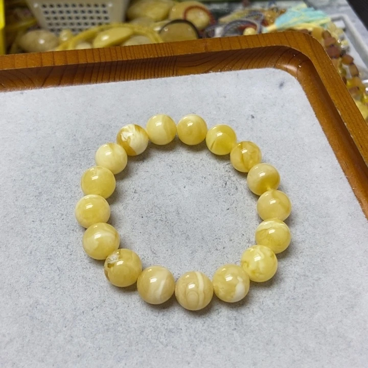 蜜蜡未镶嵌裸石手串