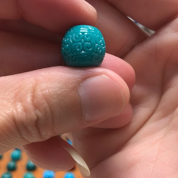 颈饰琉璃果冻色14mm回纹