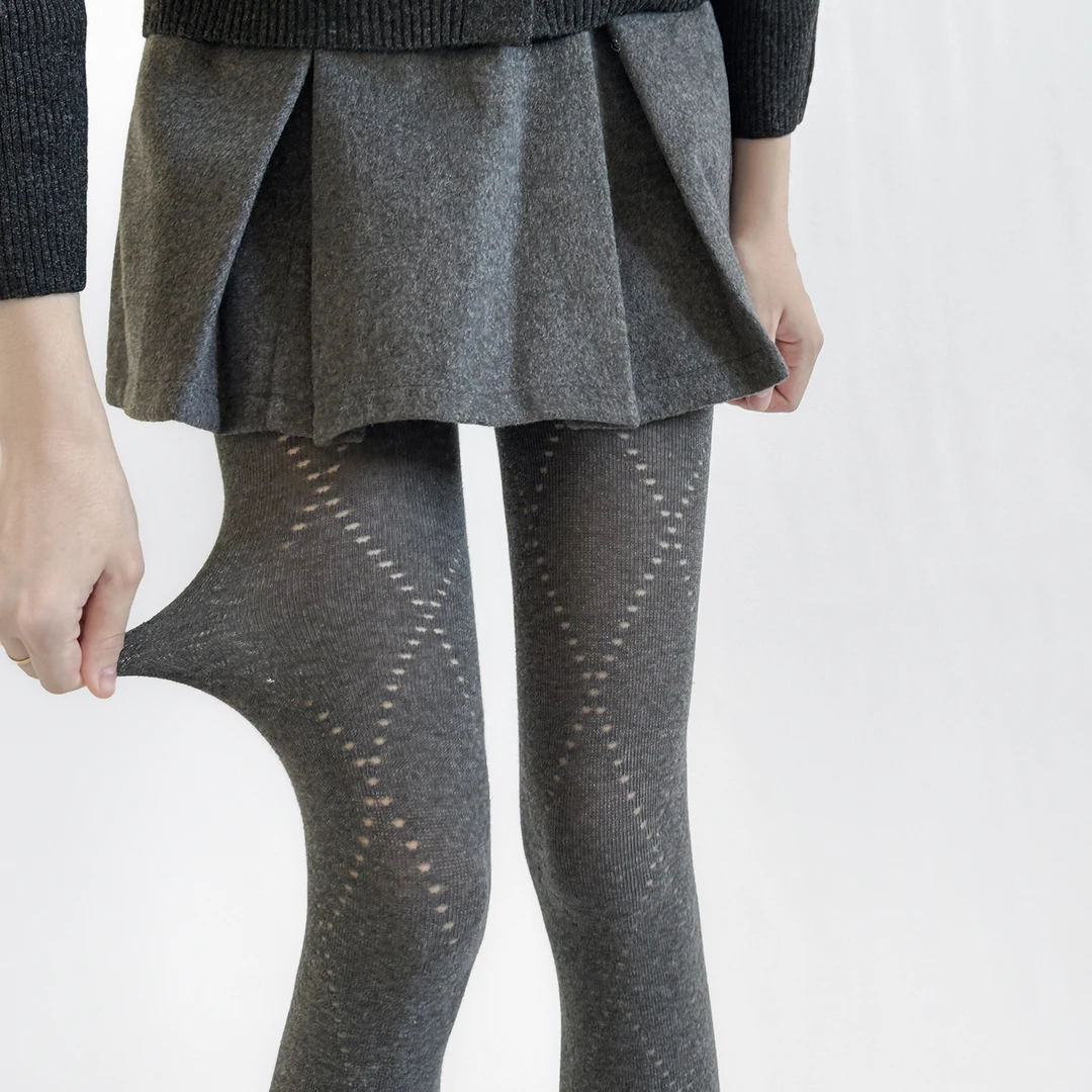 秋冬复古菱格提花弹力棉质连裤袜女显瘦韩系镂空美腿打底袜裤春秋