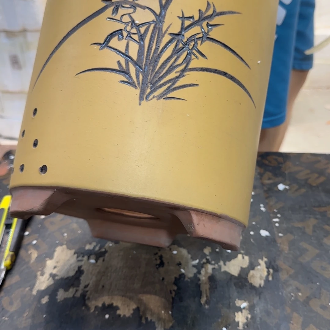 紫砂花盆口径17.21口径