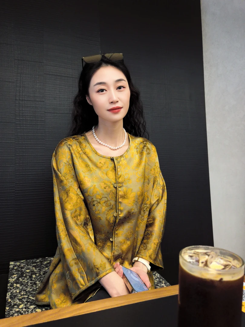 40姆米满分桑蚕丝双面软缎香云纱提花外套252303-H-1
