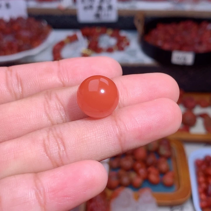 南红玛瑙未镶嵌南红冰粉单珠