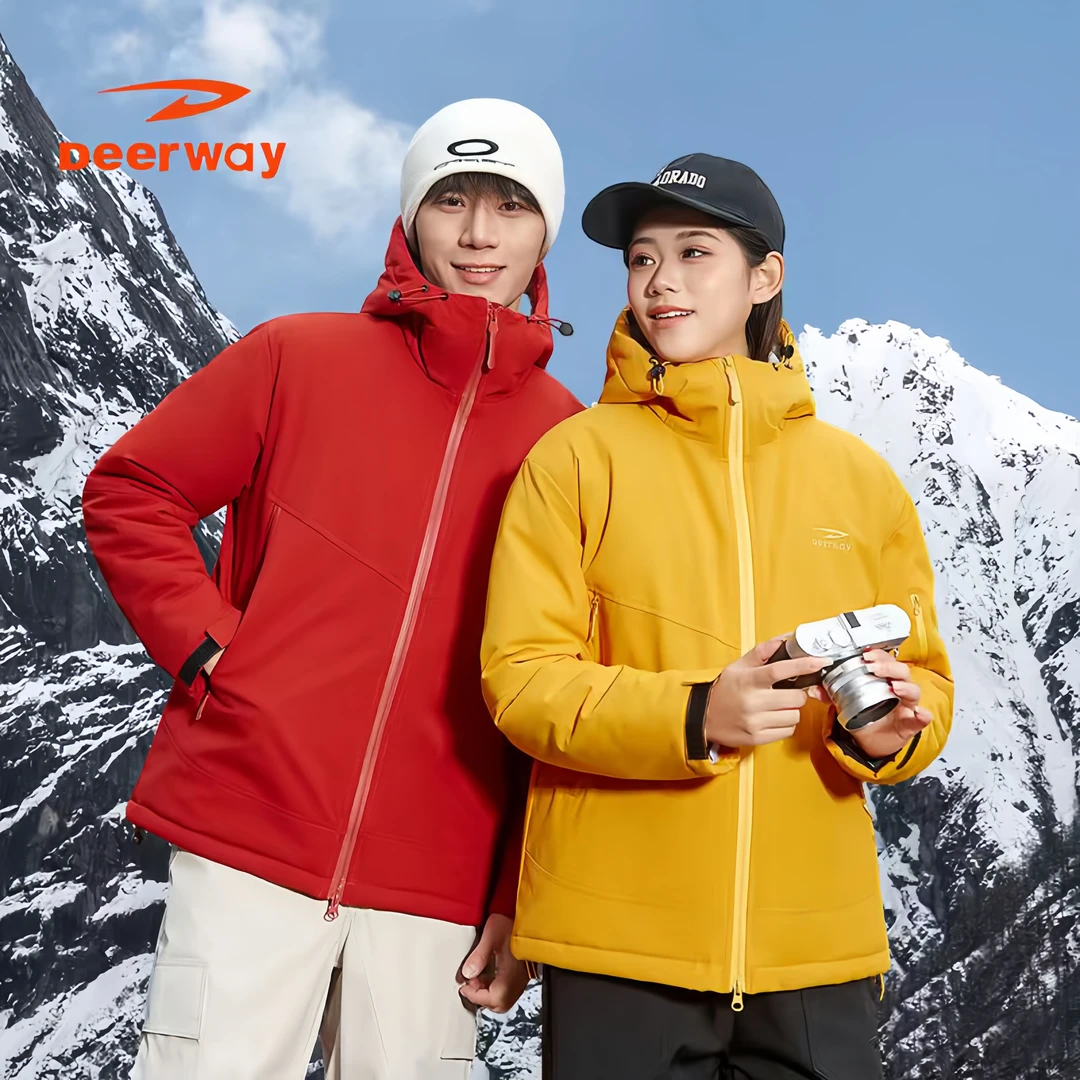 Deerway/德尔惠男女同款冬季加厚压棉外套分格式锁棉保暖休闲外套